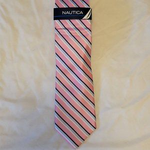 ❣️HP❣️ Nautica pink striped tie with tags 100% silk (NWT)